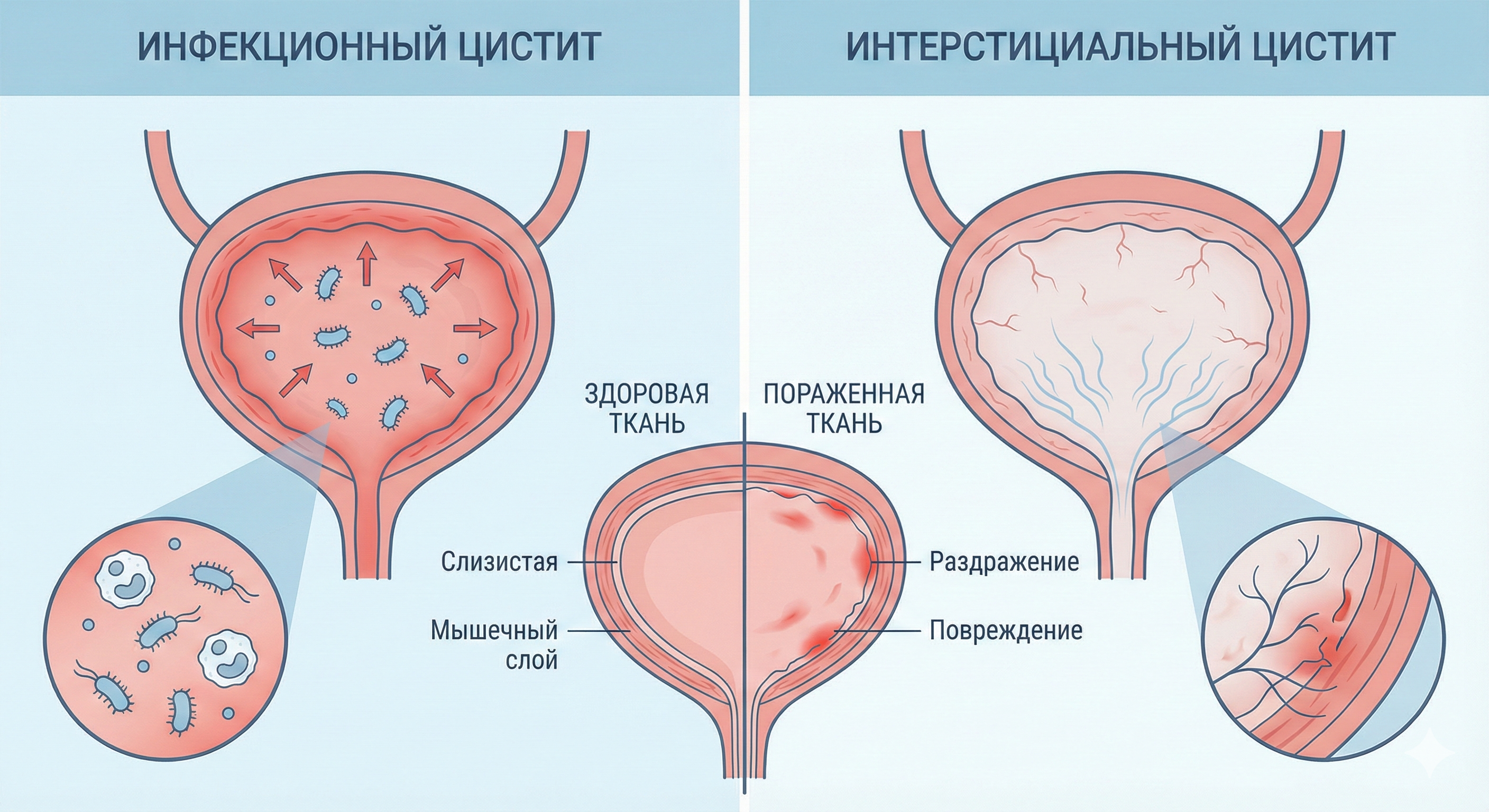 Цистит без инфекции: что такое интерстициальный цистит и как его отличить от обычного воспаления мочевого пузыря