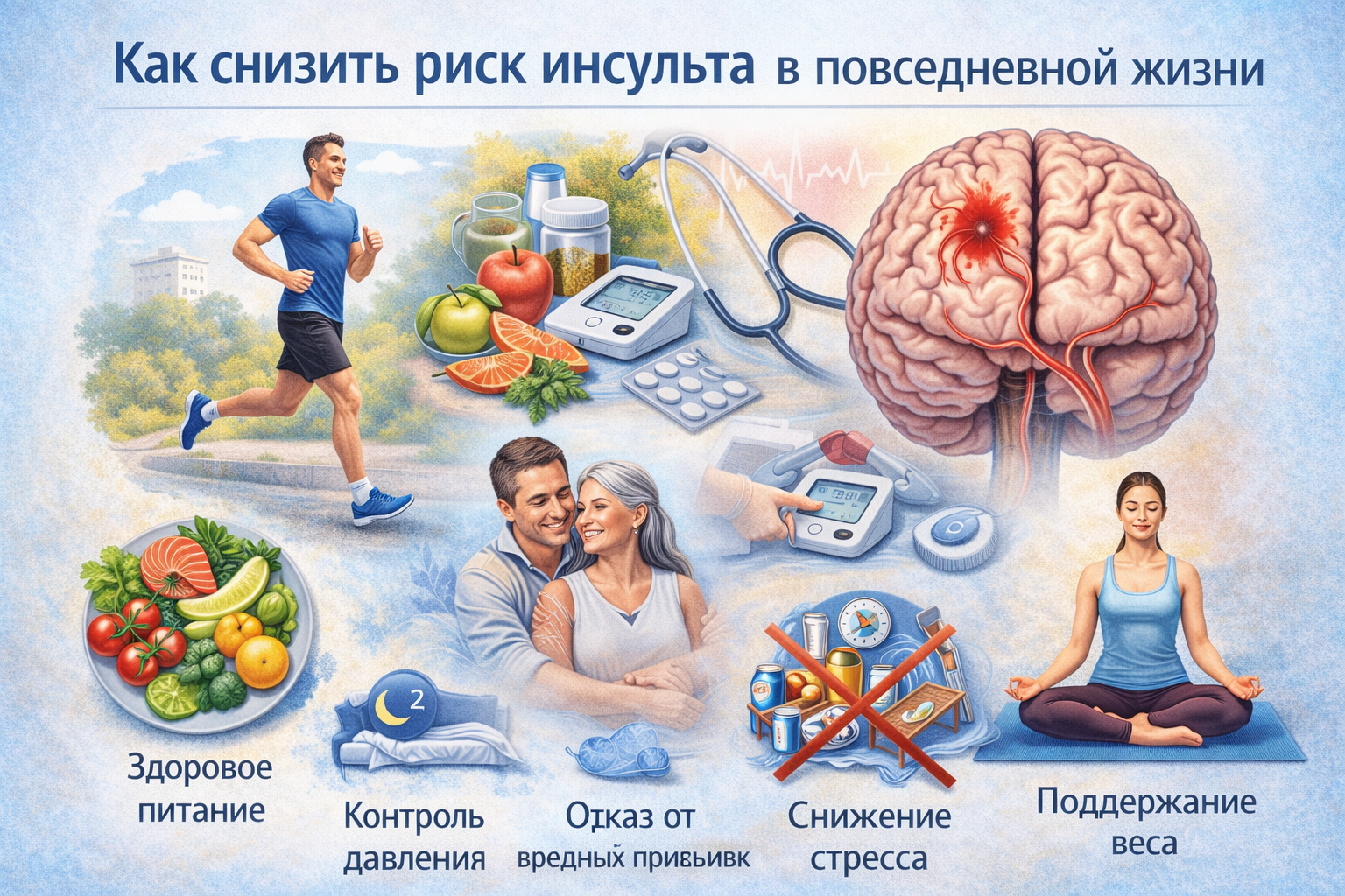 Как снизить риск инсульта в повседневной жизни: 7 простых привычек, подтвержденных исследованиями