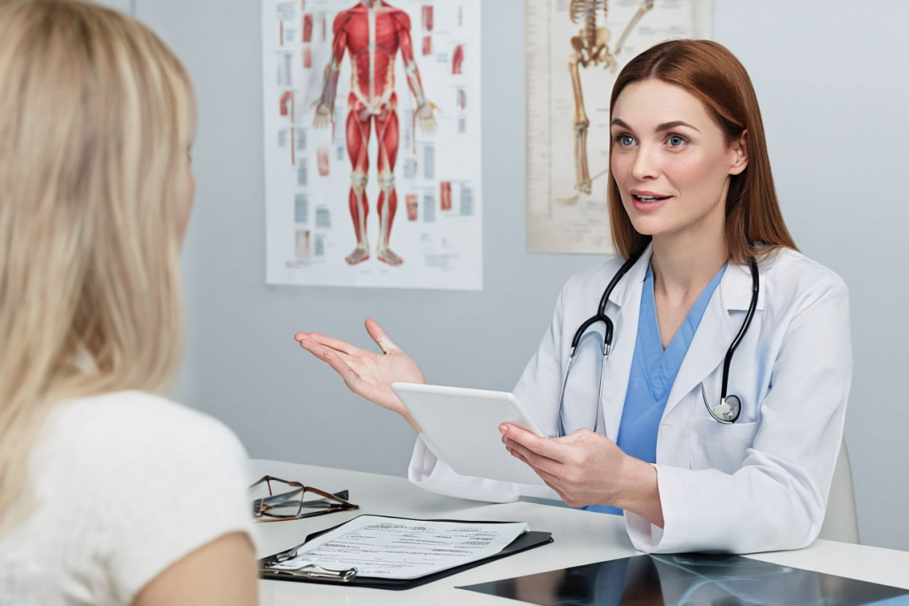 Medical Consultation Between Doctor And Patient In Clinic.png